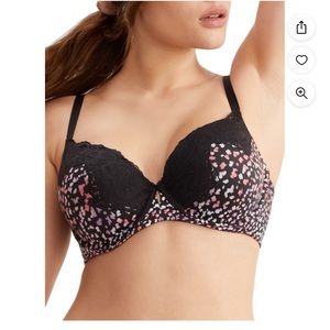 Preowned Maidenform Comfort Devotion Black Ombre Spot Print